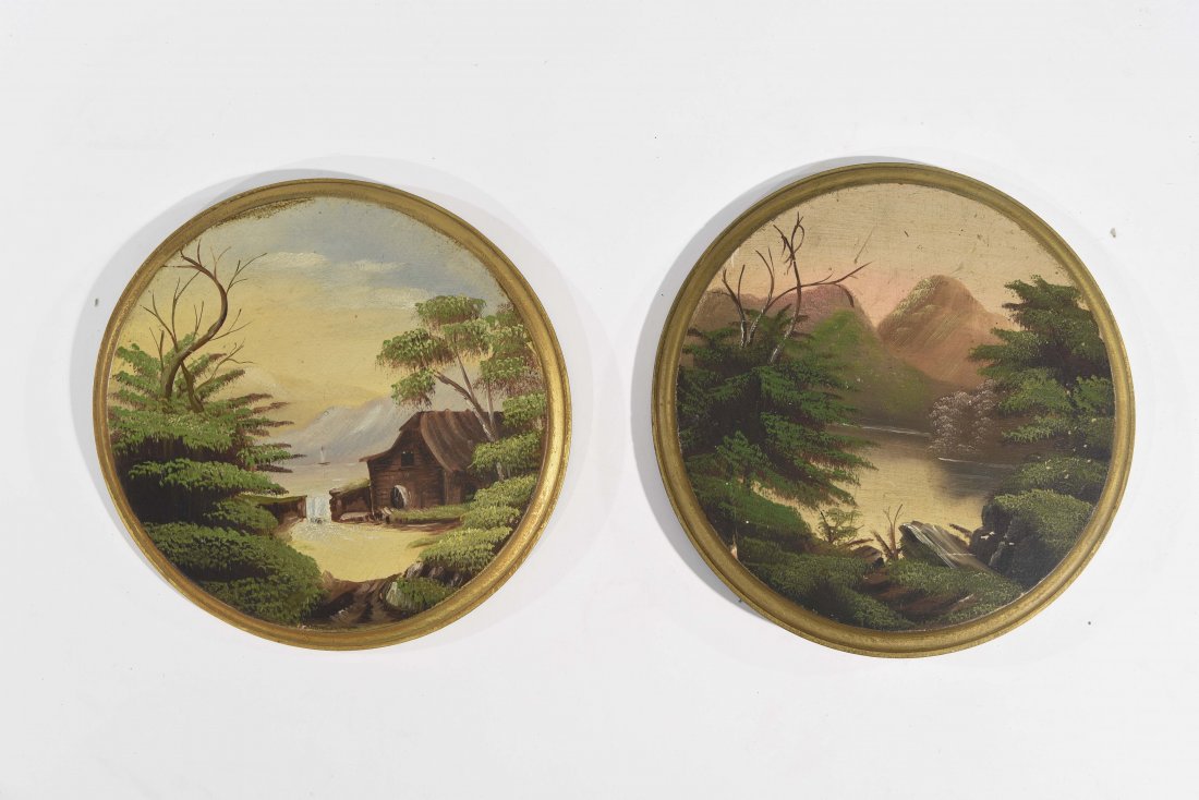 TWO VICTORIAN PLAQUE PAINTINGS (1 of 7)