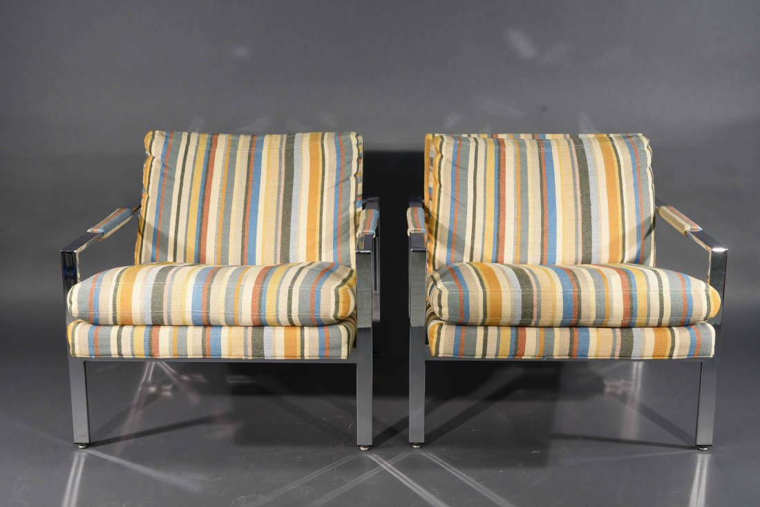 PAIR OF MILO BAUGHMAN LOUNGE CHAIRS (1 of 8)