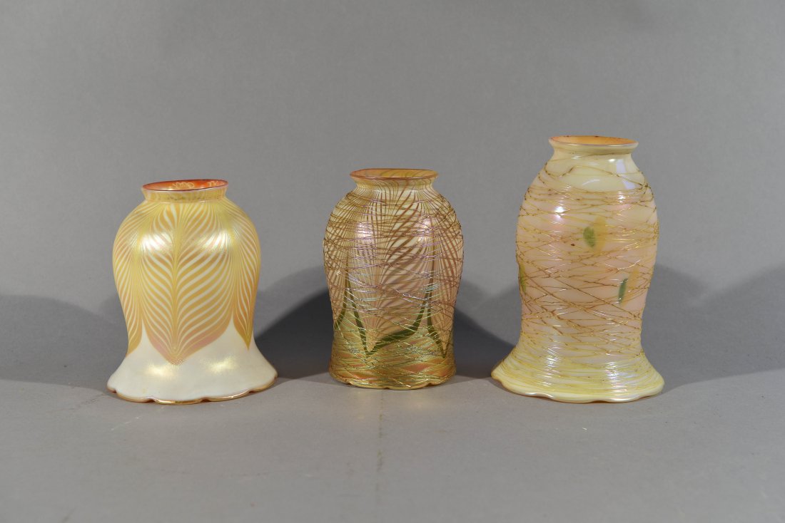 3 LUSTRE ART GLASS SHADES (1 of 8)