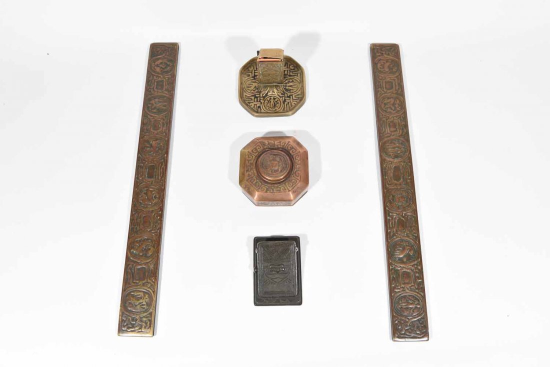 TIFFANY STUDIOS BRONZE DESK SET (1 of 9)