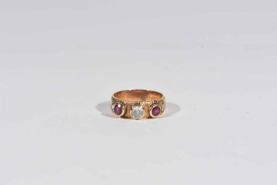 14K ROSE GOLD, RUBY & DIAMOND RING (1 of 5)