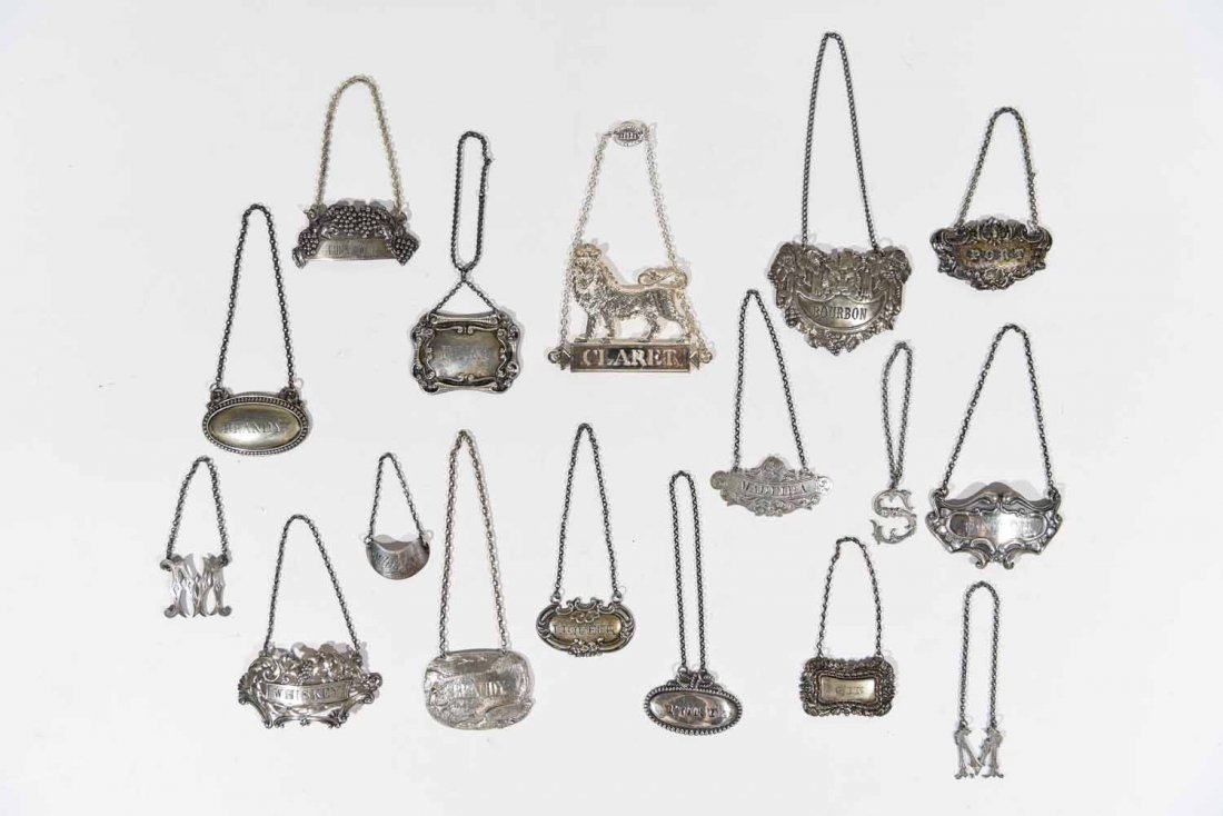 DECANTER LABELS INCL STERLING SILVER (1 of 8)