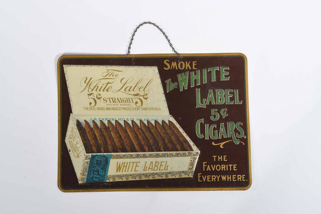 WHITE LABEL CIGAR SIGN (1 of 8)
