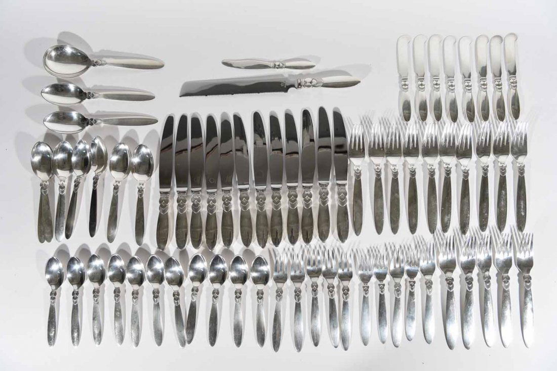 GEORG JENSEN FLATWARE SET "CACTUS" (1 of 10)