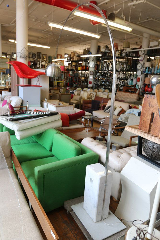 Italian marble and stainless steel arc lamp. (1 of 6)