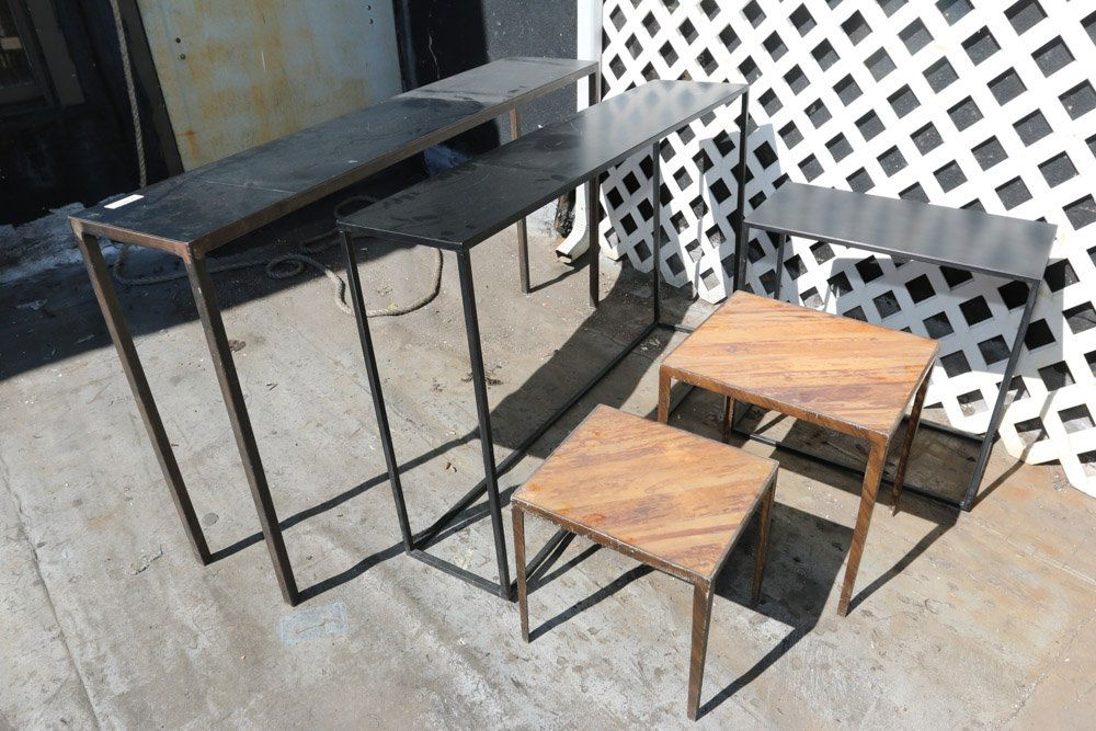 Five metal occasional tables (1 of 3)