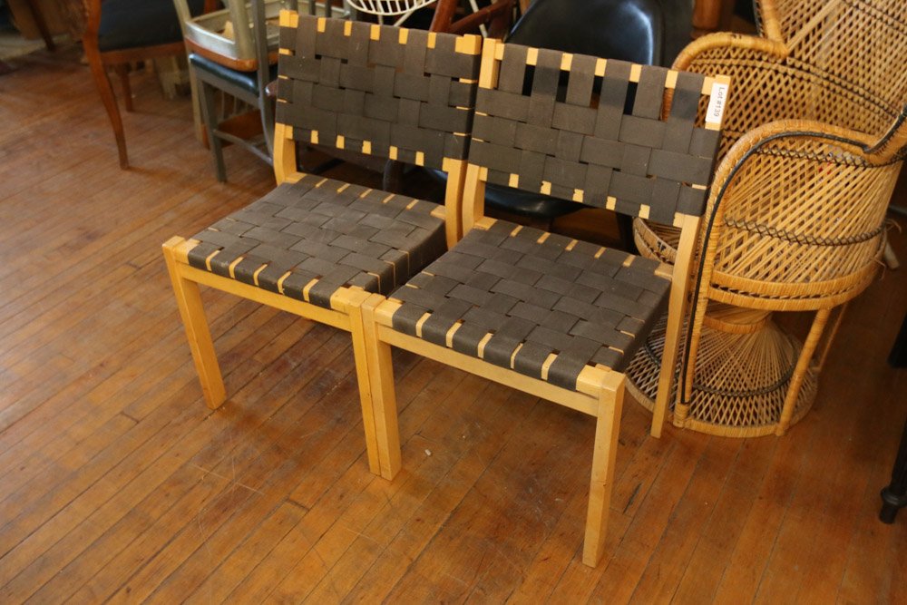 Pair of Alvar Aalto chairs.: Dimensions: H 31" x W 16" x D 19"