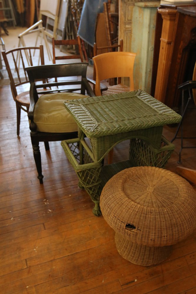 Grouping with chairs, wicker ottoman etc. (1 of 6)