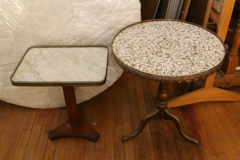 (2) tables one mosaic top the other marble (1 of 5)