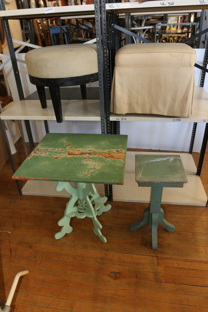 Two ottomans along with two Victorian tables (1 of 9)