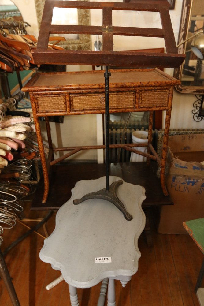 (3) tables, scale, music stand, floor lamp (1 of 8)