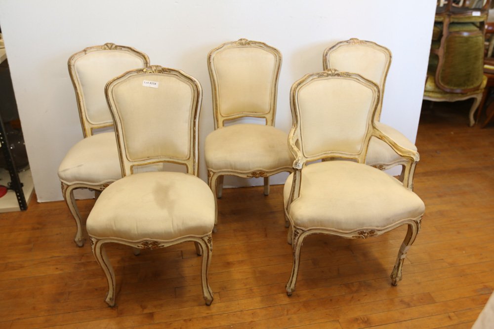 Grouping of five 19th c. dining chairs (1 of 6)