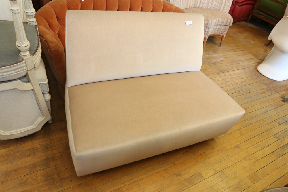 Oak frame upholstered slipper chair with five (1 of 3)