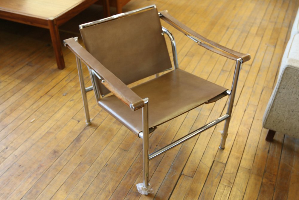 Attr. to le corbusier lc1 sling chair: Dimensions: H 25" x W 24" x D 25"