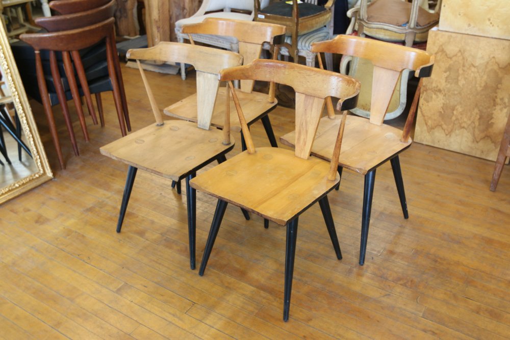 Four Paul Mccobb chairs black and blonde (1 of 5)
