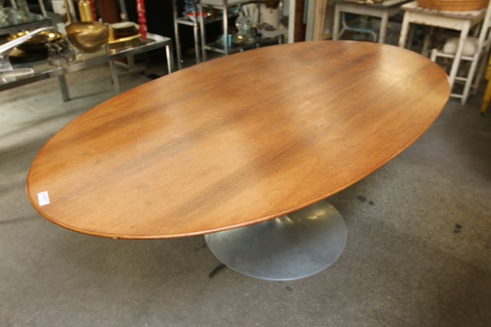 Oval top steel base dining or conference table (1 of 6)