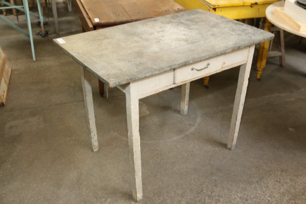 Small zinc top work table. (1 of 6)