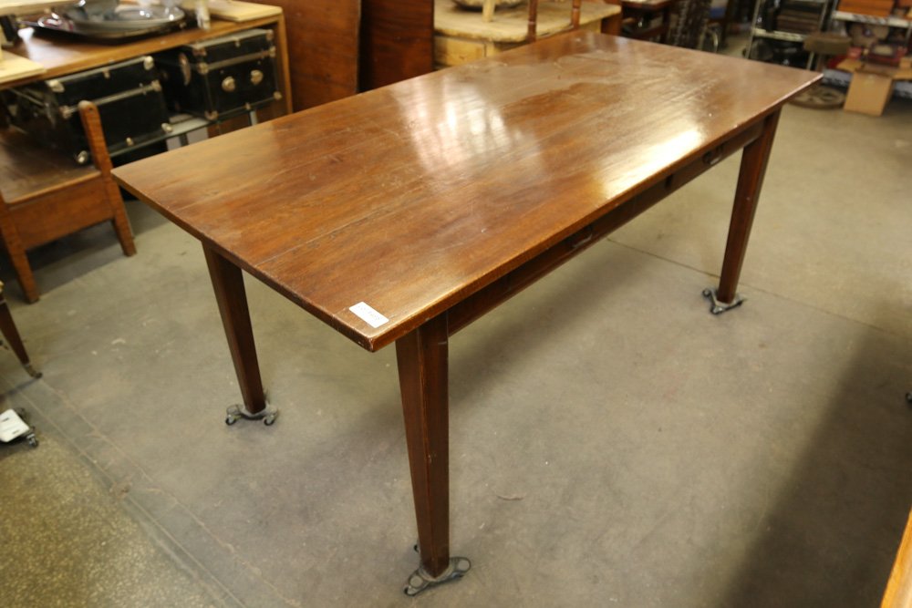 Wooden two drawer library table (1 of 5)