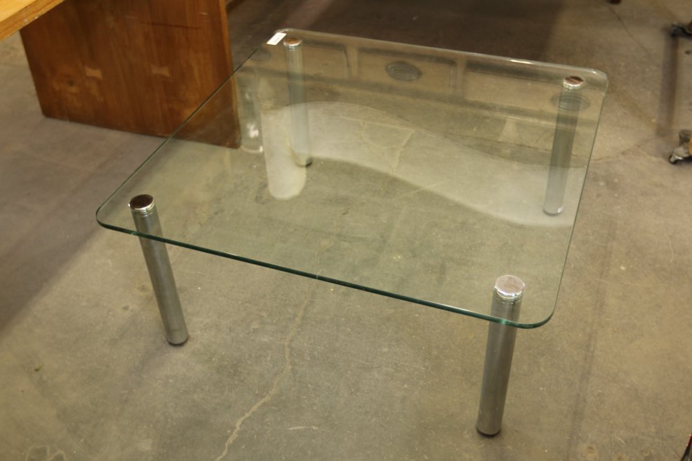 Glass and chrome coffee table Attr. to Pace (1 of 6)