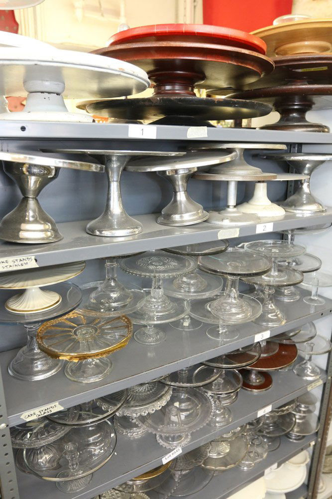 Large grouping of cake stands, incl glass and (1 of 9)