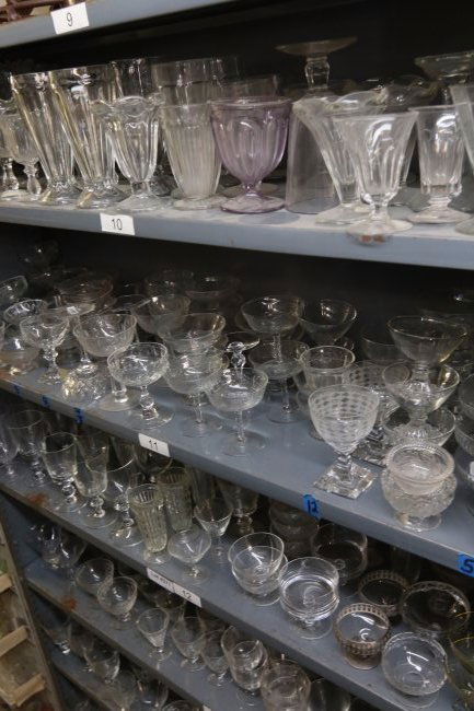 Grouping of ice cream glasses, stemware, etched (1 of 1)