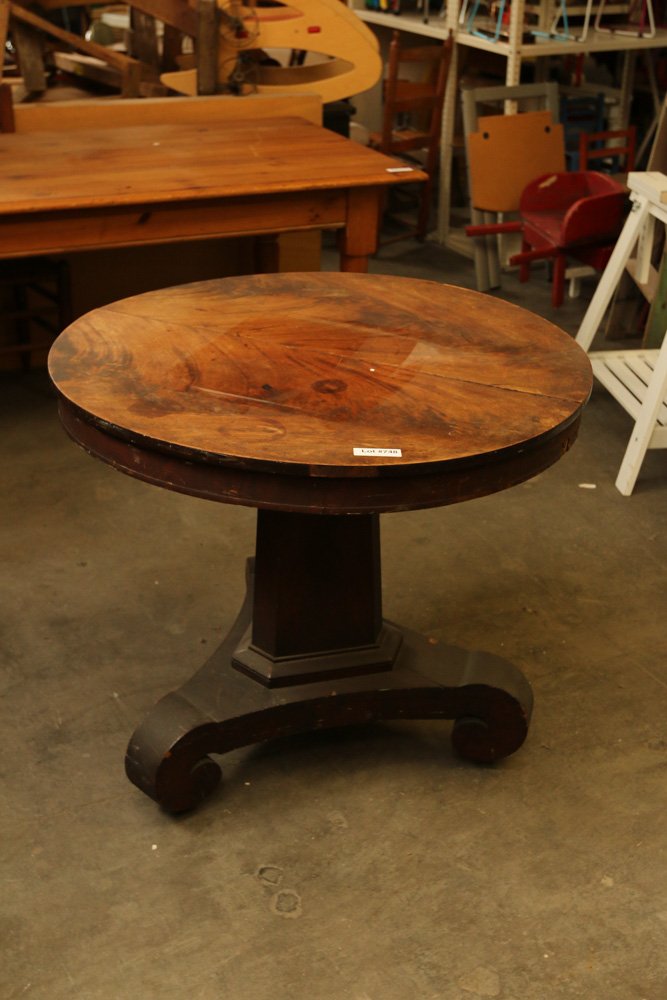 Vintage round empire style table.: Approx. Dimensions: H 30" x 42" (Diameter)