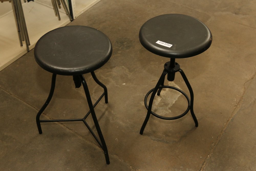 (2) industrial metal medical stools (1 of 4)