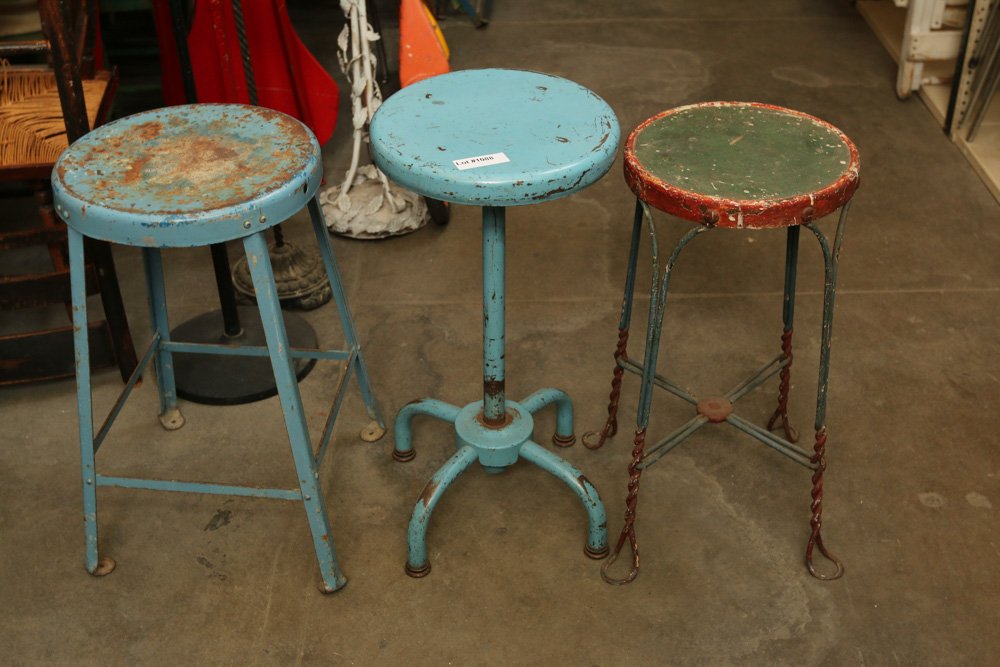 (3) Metal industrial stools (1 of 4)