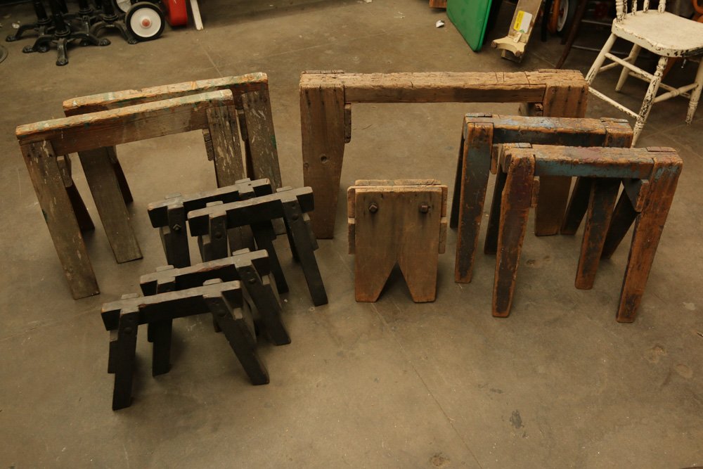 10 vintage assorted saw horses. (1 of 6)