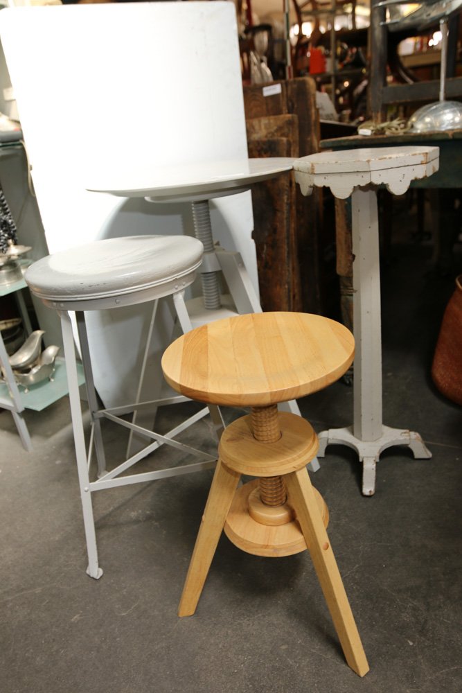 Three wooden stands along with industrial metal (1 of 5)