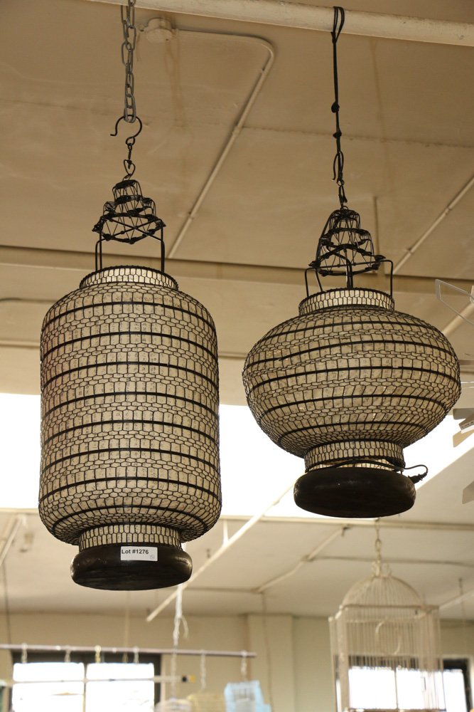 Two contemporary Asian style lantern shaped light (1 of 4)