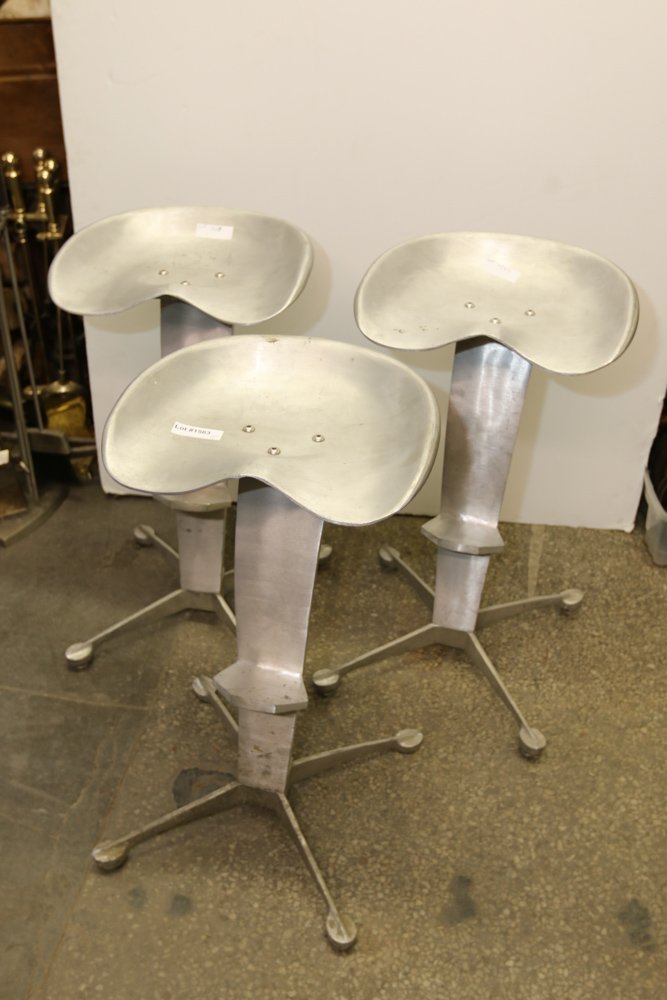 Three contemporary aluminum bar stools. (1 of 7)