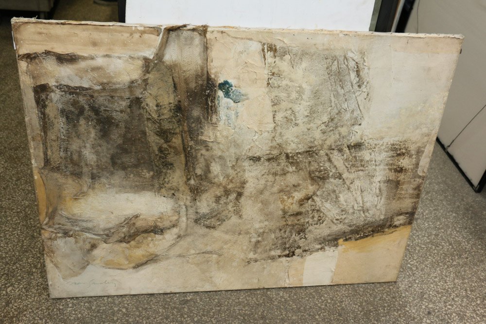 Juan Sanchez oil on canvas abstract (1 of 6)