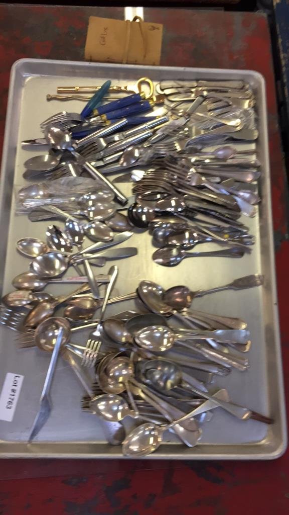 Large group of silver and plate flatware (1 of 6)