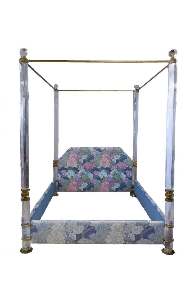 CHARLES HOLLIS JONES LUCITE & BRASS BED (1 of 8)