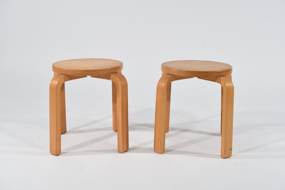 PAIR OF ALVAR AALTO CHILD'S STOOLS (1 of 7)