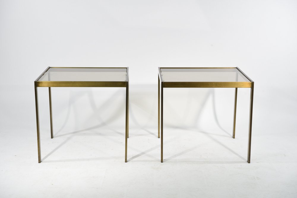 MILO BAUGHMAN STYLE BRONZE FINISH END TABLES (1 of 6)