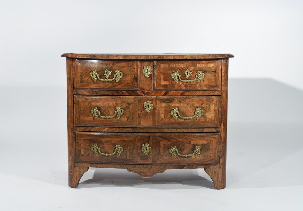 SMALL FRENCH BURLWOOD COMMODE (1 of 9)