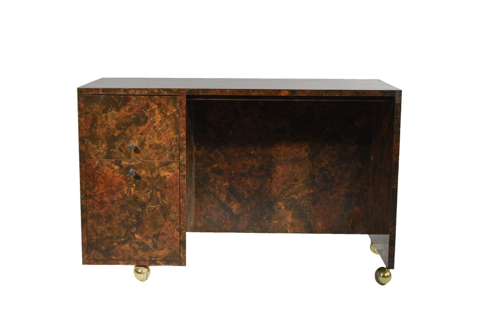 FAUX TORTOISE SHELL MID-CENTURY DESK (1 of 7)