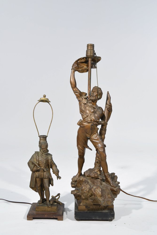 TWO FIGURAL IRON LAMPS (1 of 10)