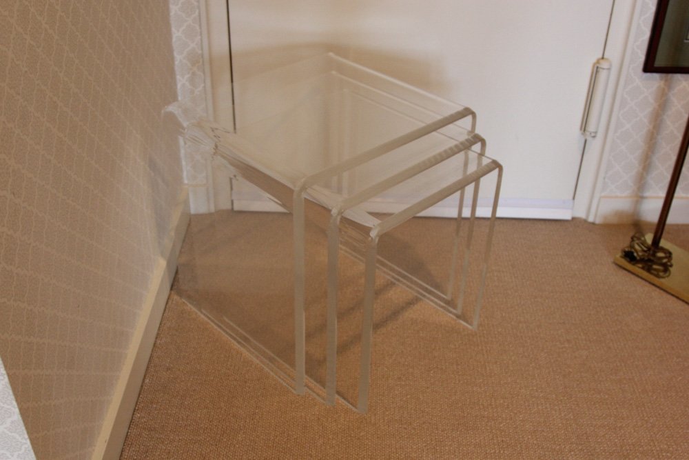 3 LUCITE NESTING TABLES (1 of 3)