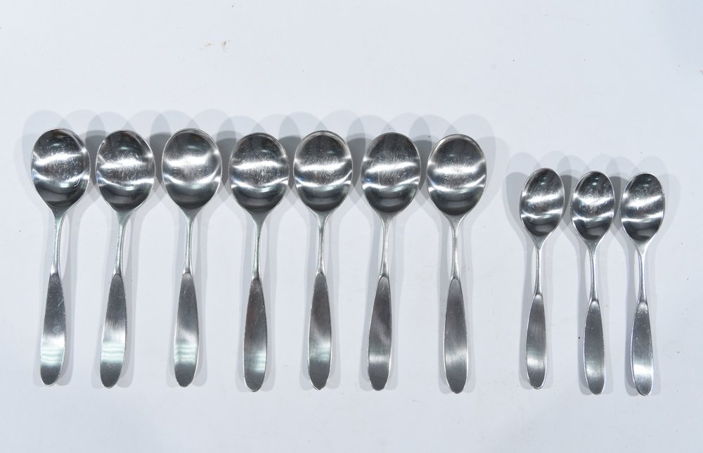 LAUFFER MAGNUM FLATWARE NORWAY DON WALLANCE: 10 PIECES C.1970'S