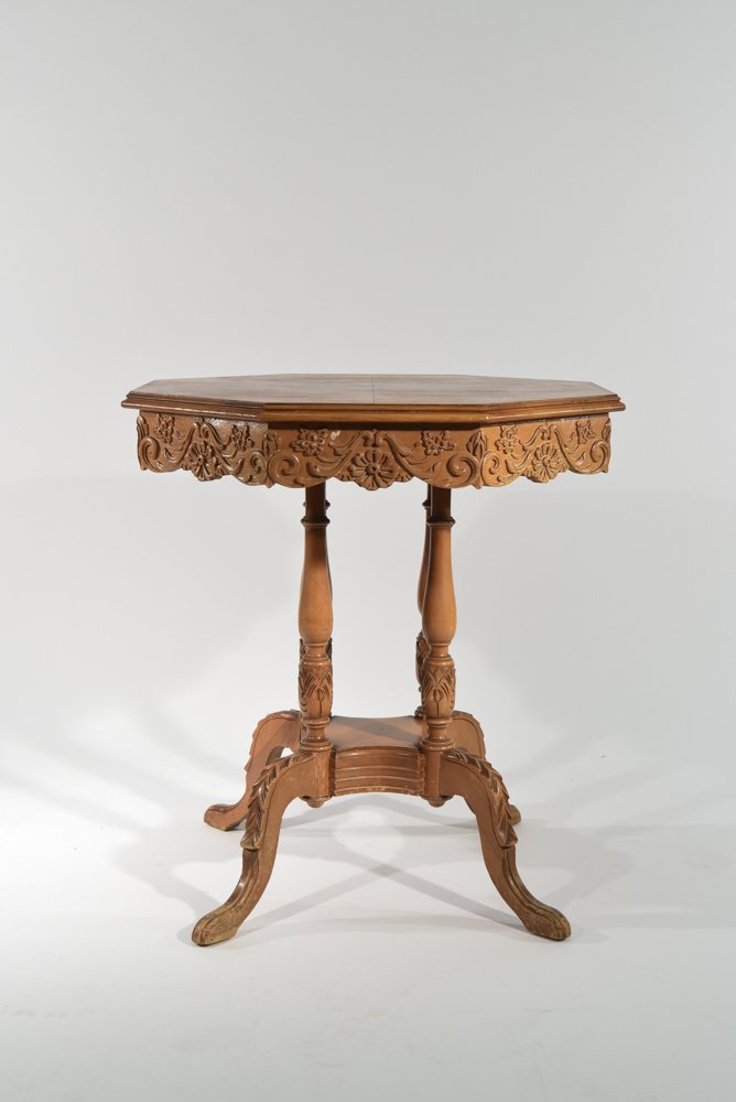 CARVED OCTAGON OCCASIONAL TABLE (1 of 9)
