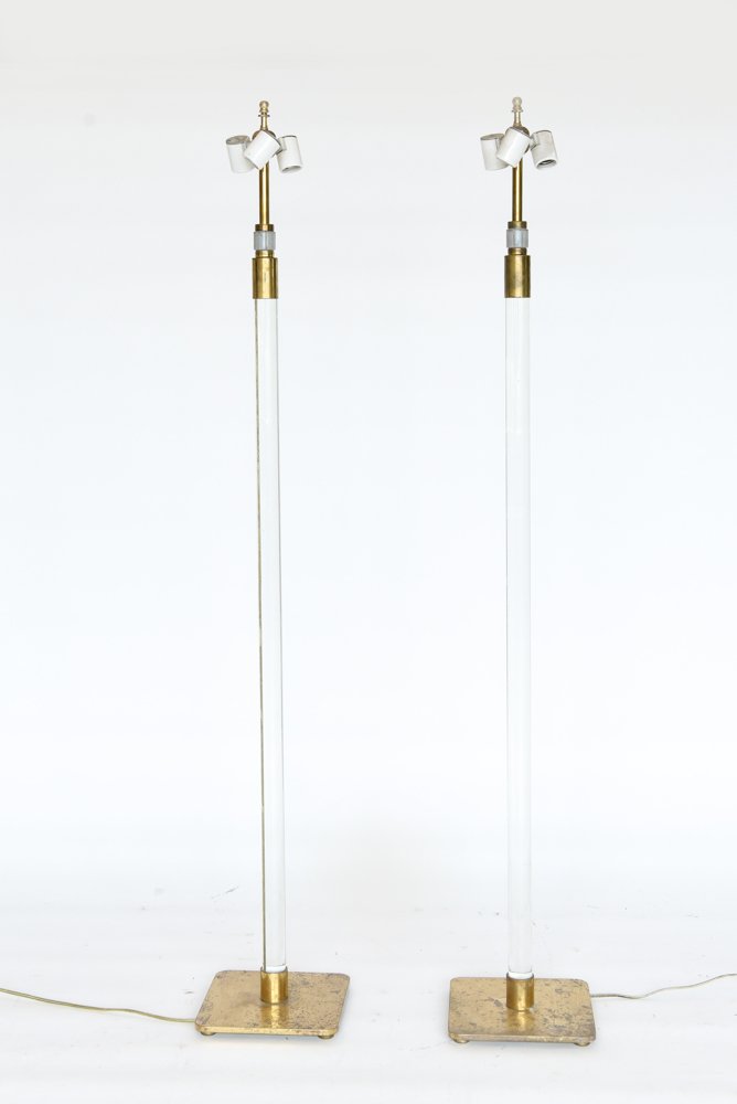 PAIR OF FLOOR LAMPS IN MANNER OF KARL SPRINGER (1 of 7)