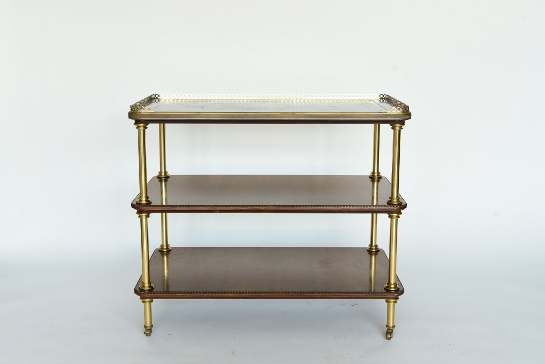 ROSEWOOD AND BRASS BAKER ROLLING CART (1 of 9)