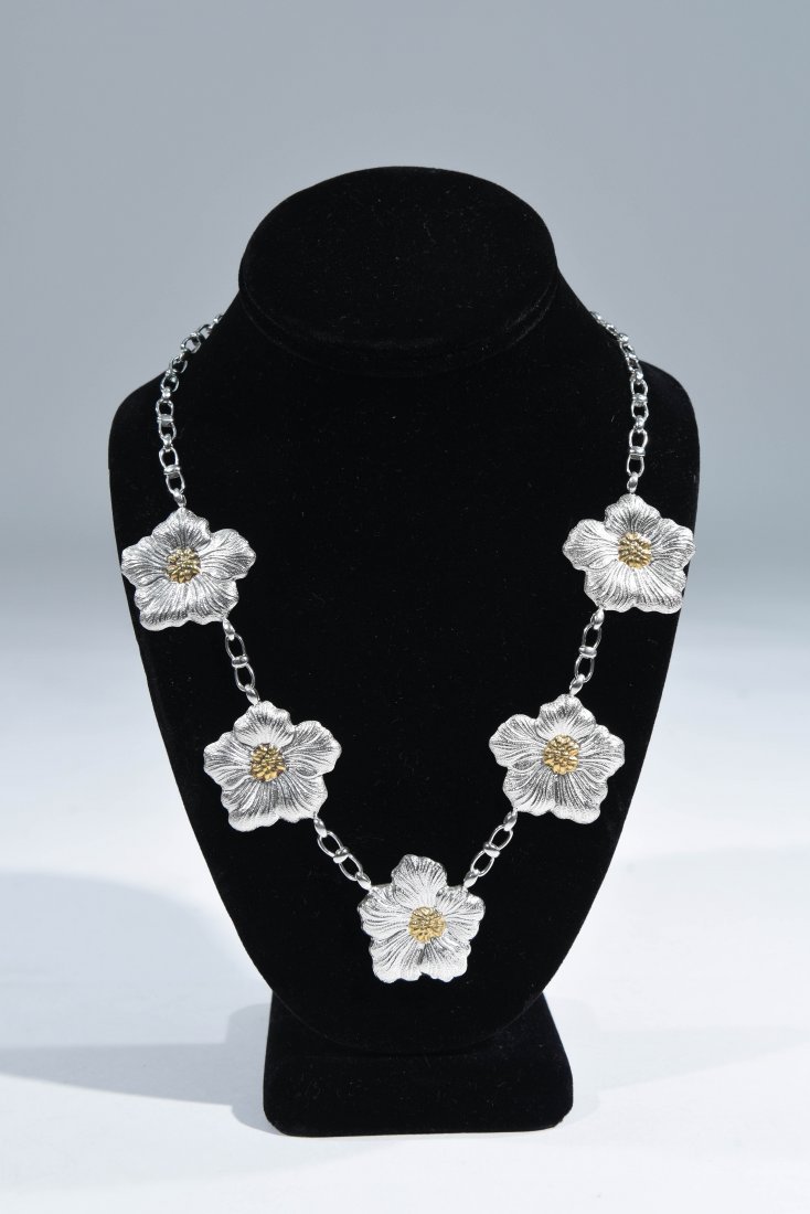 BUCCELLATI STERLING SILVER FLOWER NECKLACE (1 of 6)