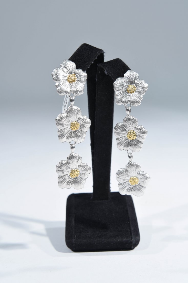 BUCCELLATI STERLING SILVER FLOWER EARRINGS (1 of 6)