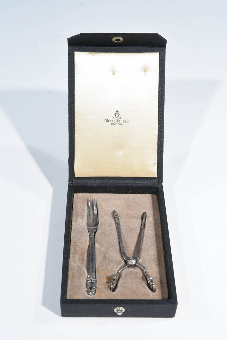 GEORG JENSEN STERLING SILVER OLIVE SERVICE (1 of 6)