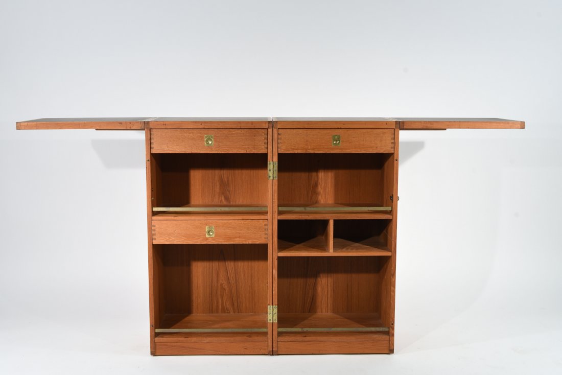 TEAK CAMPAIGN CHEST BAR CABINET (1 of 9)