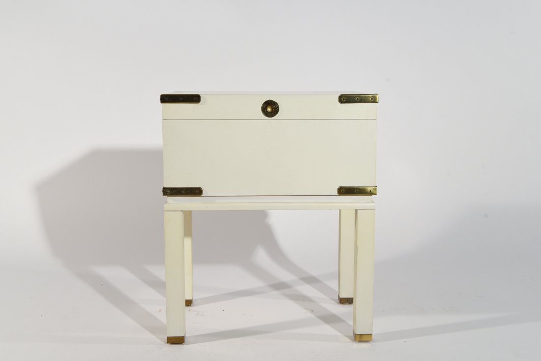 MID-CENTURY CAMPAIGN CHEST ON STAND (1 of 6)